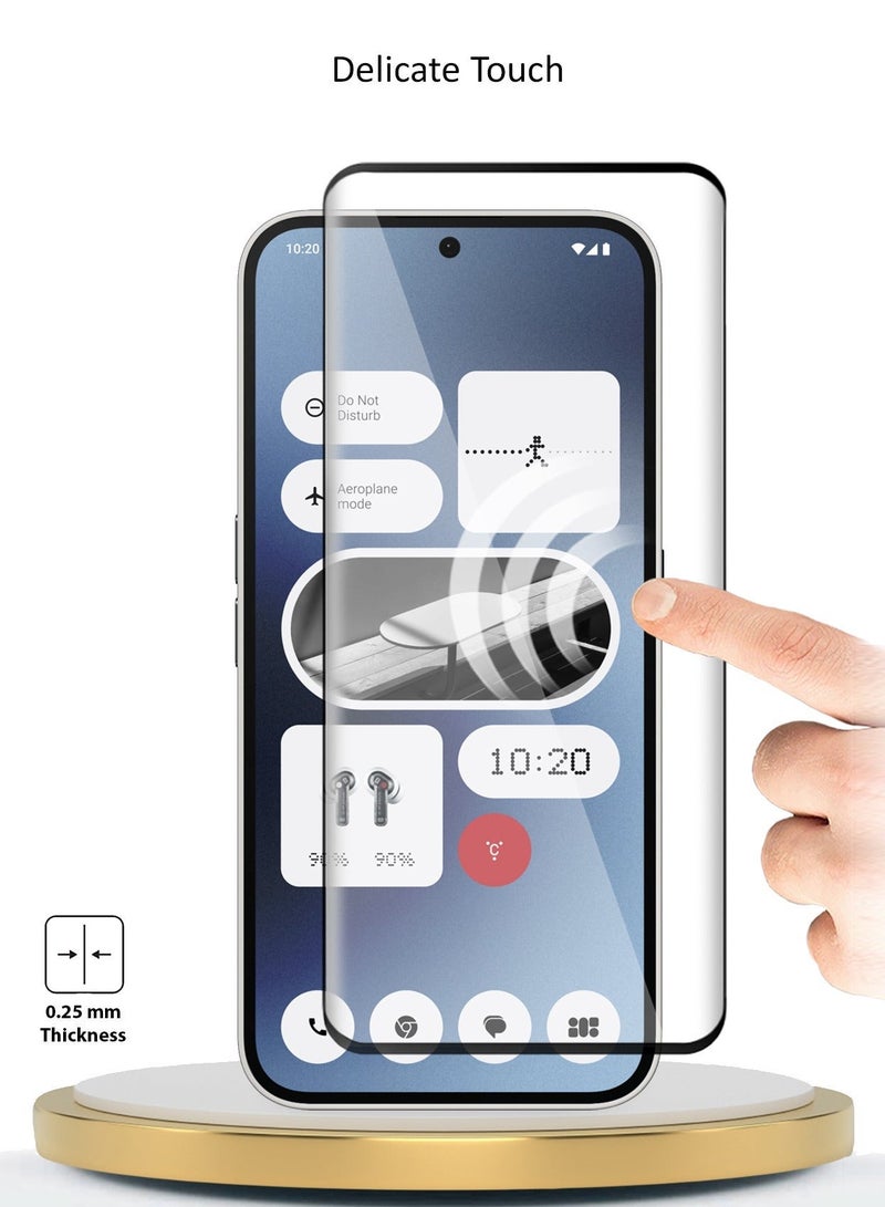 دبليو تيك Nothing Phone 2a 5G 2024 / Nothing Phone (2a) Plus 5G 2024 Premium E2E Full Glue بغطاء كامل واقي شاشة من الزجاج المقسى (MSGECN) - شفاف / أسود - Image 4